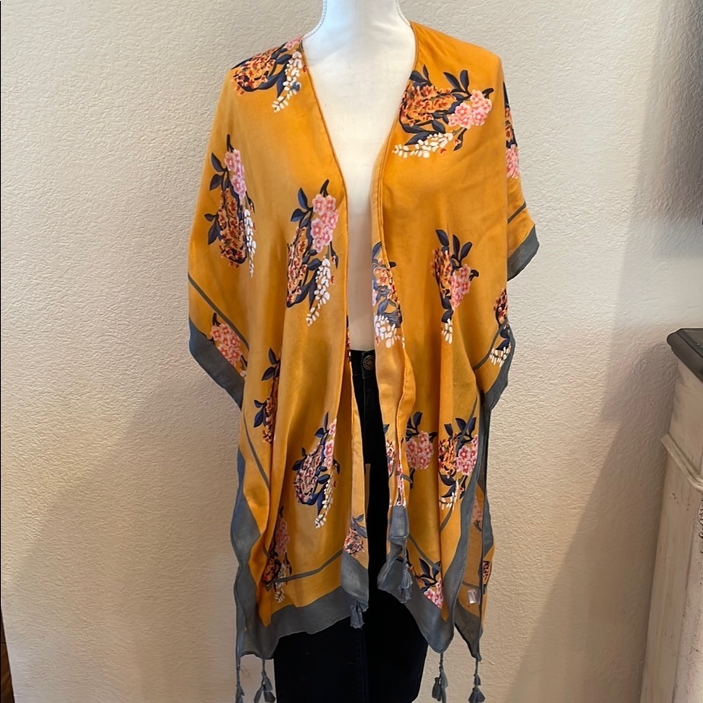 Floral Kimono with Tassels